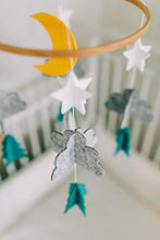 Load image into Gallery viewer, Starry Woodland Night, Baby Crib Mobile (Mint)