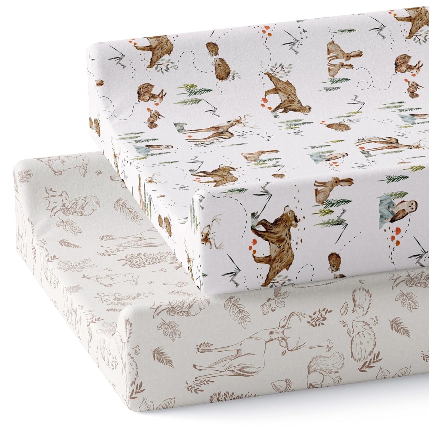 Changing Pad Cover - offers Baby Gift - Personalized - Minky Changing Pad Cover - Woodland Animal Nursery - WOODLAND FERN Changing Pad Cover