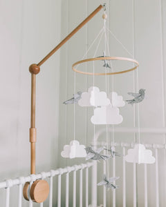 Birds in The Clouds w/Garland, Baby Crib Mobile