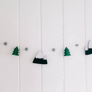 Starry Woodland Night, Baby Crib Mobile (Evergreen w/ Garland)