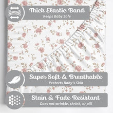 Load image into Gallery viewer, Juliette Pink Floral, Baby Crib Sheets (2-Pack)