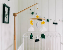 Load image into Gallery viewer, Starry Woodland Night, Baby Crib Mobile (Evergreen, Long Version)
