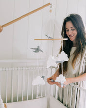 Load image into Gallery viewer, Grey Birds in the Clouds, Baby Crib Mobile