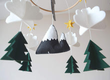Load image into Gallery viewer, Starry Woodland Night, Baby Crib Mobile (Evergreen w/ Garland)