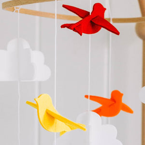 Rainbow Birds in the Clouds, Baby Crib Mobile