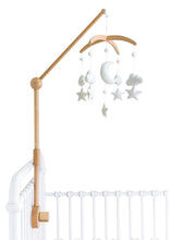 Load image into Gallery viewer, Natural Beech Wooden Baby Mobile Arm Holder with Moon &amp; Stars Mobile (Bundle)