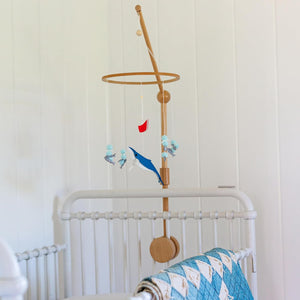 Whale, Sailboat and Ocean, Baby Crib Mobile