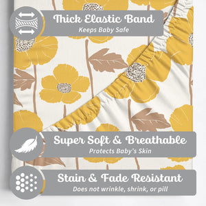 Poppy Fields, Bassinet Sheets (2-Pack)