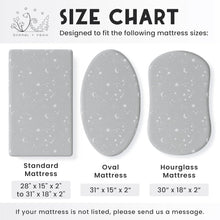 Load image into Gallery viewer, Galaxy, Moon &amp; Stars, Bassinet Sheets (2-Pack)