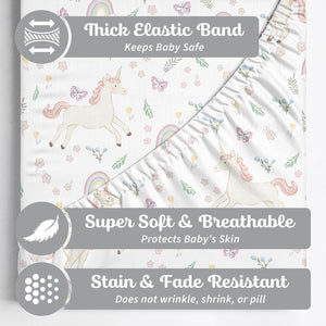 Unicorn, Baby Crib Sheets (2-Pack)