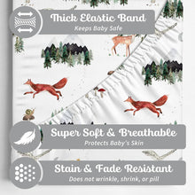 Load image into Gallery viewer, Woodland Animals, Bassinet Sheets (2-Pack)