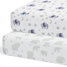 Load image into Gallery viewer, Scandinavian Galaxy with Elephant Crib Sheets (2-Pack)