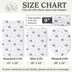 Scandinavian Galaxy and Elephants, Crib Sheets (2-Pack)
