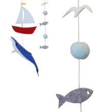Load image into Gallery viewer, Whale, Sailboat and Ocean, Baby Crib Mobile