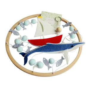 Whale, Sailboat and Ocean, Baby Crib Mobile