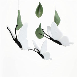 White Butterflies, Baby Crib Mobile