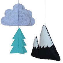 Load image into Gallery viewer, Starry Woodland Night, Baby Crib Mobile (Mint w/ Garland)