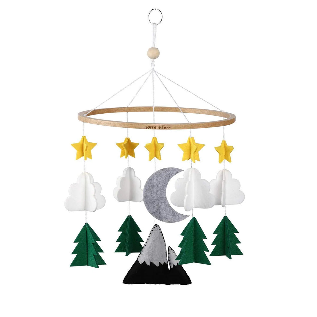 Starry Woodland Night, Baby Crib Mobile (Evergreen, Short Version)