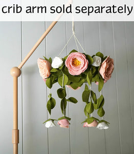 Felt Roses, Baby Crib Mobile